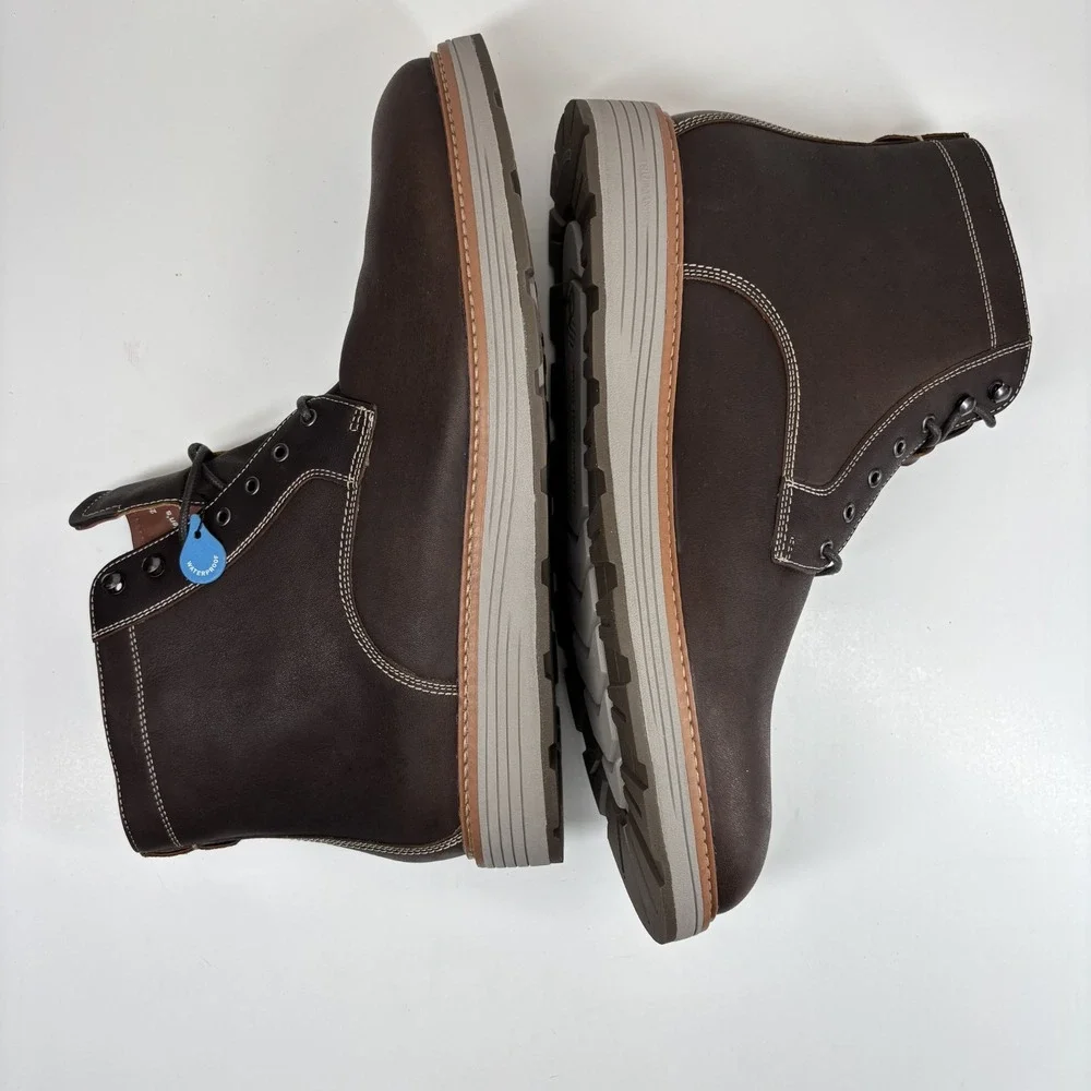 Johnston & Murphy Upton Lug Men's US‎ 13M Brown Oiled Leather Plain Toe Boots